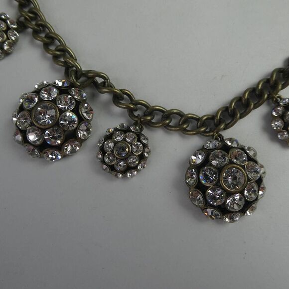 Baublebar Bib Statement Rhinestone Necklace Crystal Rhinestone Cluster Dangles - Picture 3 of 9